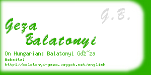 geza balatonyi business card